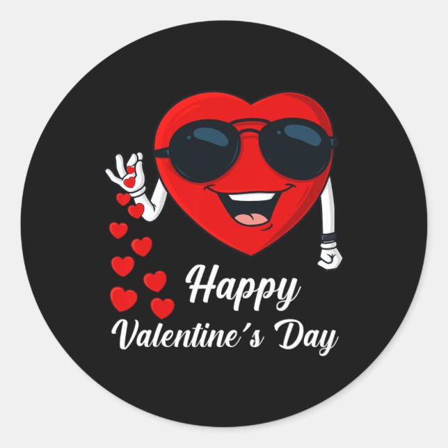 Happy Valentines Day Niedlich Heart Bae Spaß Salze Runder Aufkleber (Vorderseite)