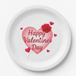 Happy Valentine's Day niedlich Heart Pappteller