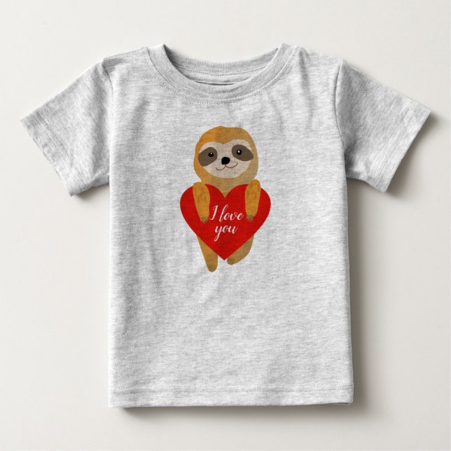 Happy Valentine's Day | Niedlich Heart Sloth Baby T-shirt (Vorderseite)