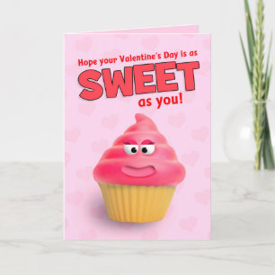 Happy Valentine's Day Niedlich Pink Cupcake Spaß Feiertagskarte