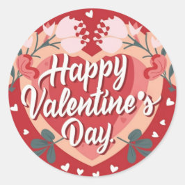 Happy Valentine's Day Niedlich Playful Holiday Sti Runder Aufkleber