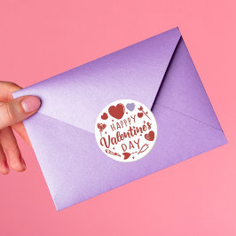 Happy Valentine's Day Niedlich Playful Holiday Sti Runder Aufkleber