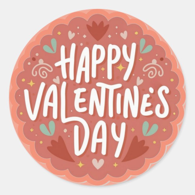 Happy Valentine's Day Niedlich Playful Sticker (Vorderseite)