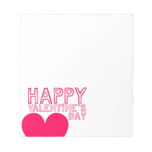 Happy Valentine's Day Niedliche Typografie Notizblock