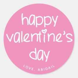 Happy Valentine's Day - Niedliche Typografie Runder Aufkleber