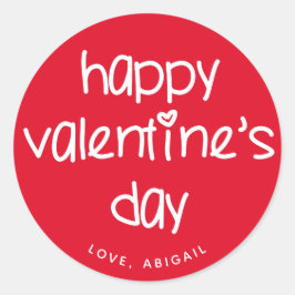 Happy Valentine's Day - Niedliche Typografie Runder Aufkleber