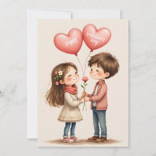 Happy Valentine's Day Niedlichen Paar Feiertagskarte