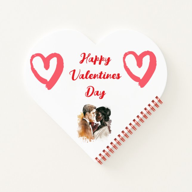 Happy Valentines Day Notebook Notizbuch (Rückseite)