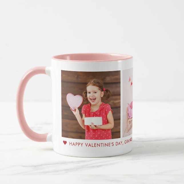 Happy Valentine's Day Oma 3 Foto Custom Tasse (Links)