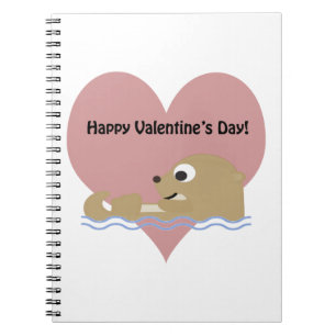 Happy Valentines Day Otter Notizblock