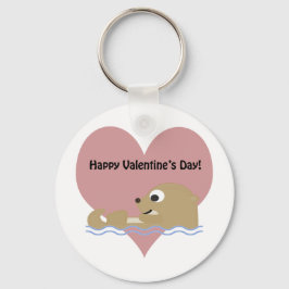 Happy Valentines Day Otter Schlüsselanhänger