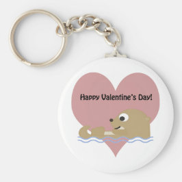 Happy Valentines Day Otter Schlüsselanhänger