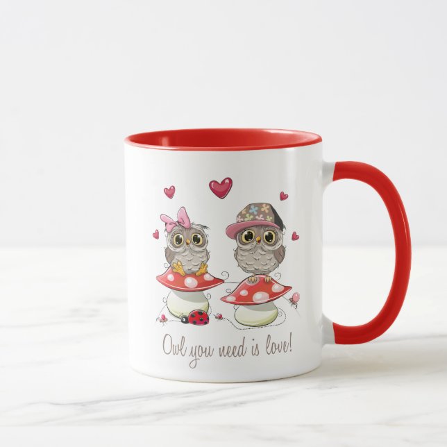 Happy Valentine's Day Owls Tasse (Rechts)