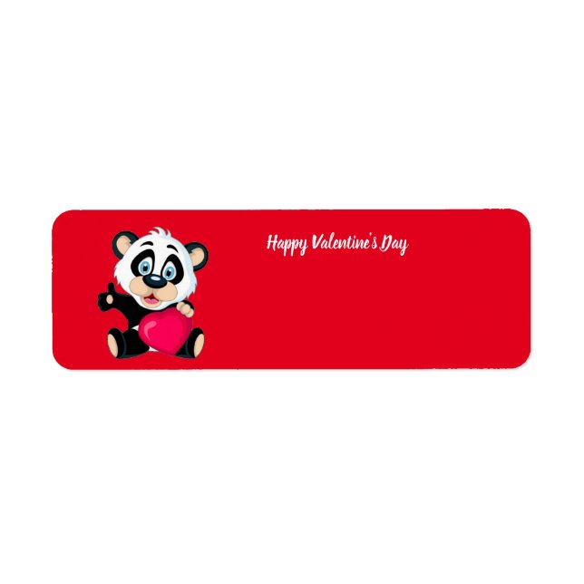 Happy Valentine's Day Panda Bear Label (Vorne)