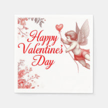 Happy Valentines Day Paper Napkin