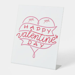 Happy Valentine's Day Pedestal Sign Sockelschild