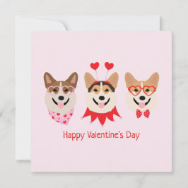 Happy Valentines Day Pembroke Welsh Corgi Hunde Feiertagskarte