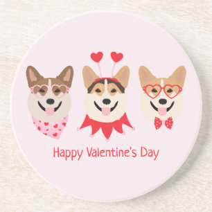 Happy Valentines Day Pembroke Welsh Corgi Hunde Getränkeuntersetzer