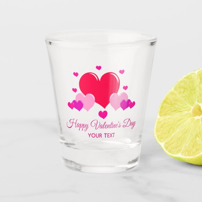 Happy Valentine's Day Personalisiert Shot Glass Schnapsglas (Vorderseite)
