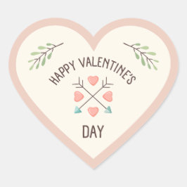 Happy Valentines Day - Pfeile Herz-Aufkleber