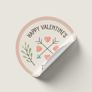 Happy Valentines Day - Pfeile Runder Aufkleber