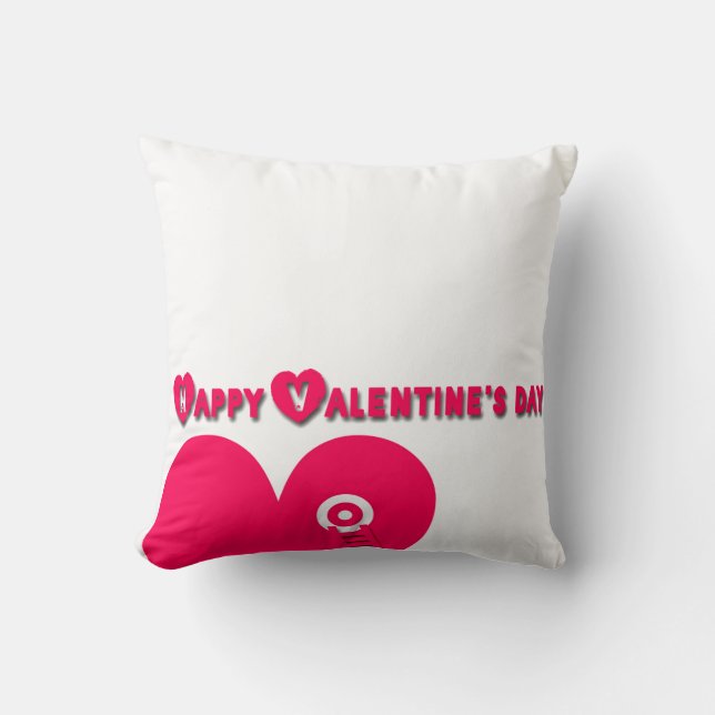 Happy Valentine's Day Pink Heart Ladder Pillow Kissen (Vorderseite)