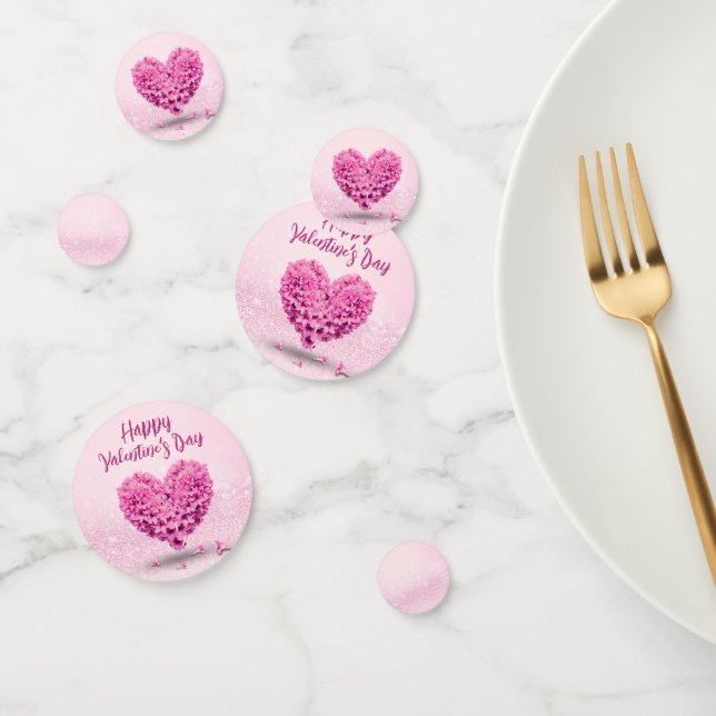 Happy Valentine's Day Pink Hyacinth Herzens Liebli Konfetti (Gruppe)