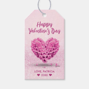 Happy Valentine's Day Pink Lovely Hyacinth Heart Geschenkanhänger