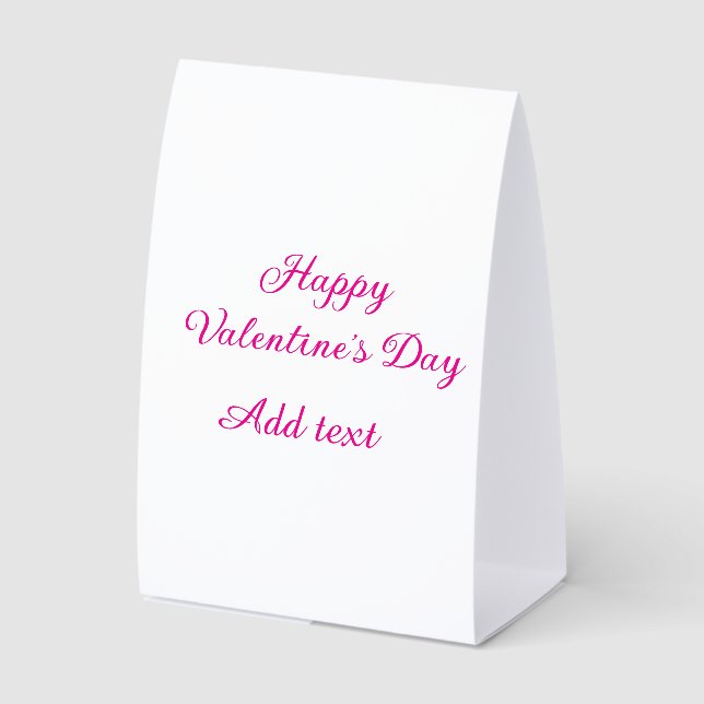 Happy Valentine's day pink text name message Tischaufsteller (Vorderseite)