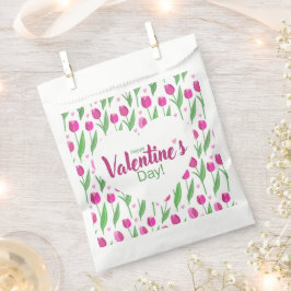Happy Valentine's Day Pink Tulips Geschenktütchen