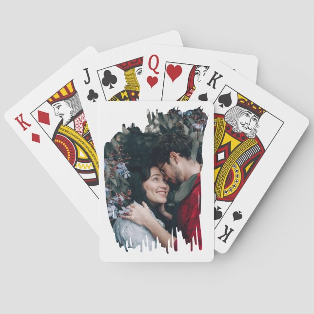 Happy Valentine's Day Pinselstrich benutzerdefinie Spielkarten (Rückseite)