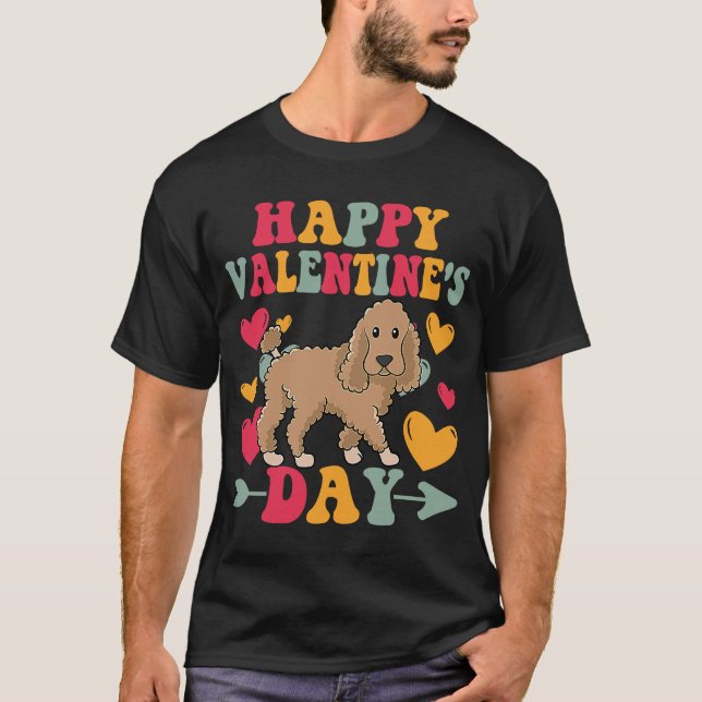 Happy Valentines Day Poodle Herz Liebe Ristorante  T-Shirt (Vorderseite)