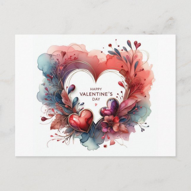 Happy Valentines Day Postkarte (Vorderseite)