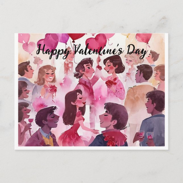 Happy Valentine's Day Postkarte (Vorderseite)