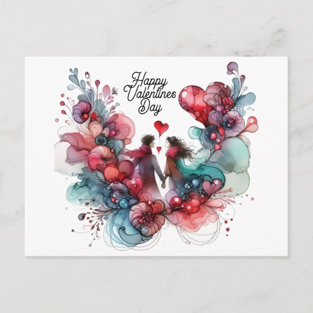 Happy Valentines Day Postkarten (Vorderseite)
