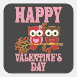 Happy Valentine's Day Quadratischer Aufkleber