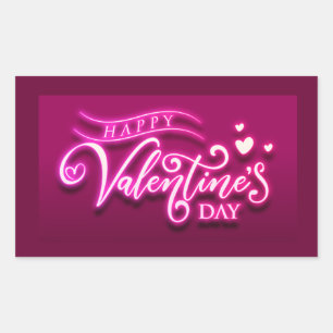 Happy Valentines Day Rechteckiger Aufkleber