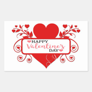 Happy Valentine's Day Rechteckiger Aufkleber