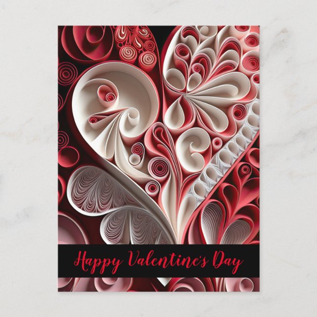 Happy Valentine's Day Red and Pink Hearts Postkarte (Vorderseite)