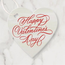 Happy Valentines Day Red Calligraphy Design  Geschenkanhänger