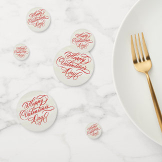 Happy Valentines Day Red Calligraphy  Konfetti