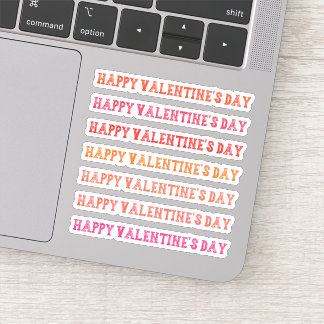 Happy Valentine's Day Red Display Schriftart Lette Aufkleber