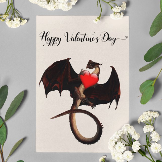 Happy Valentine's day Red Dragon Heart Karte (Von Creator hochgeladen)