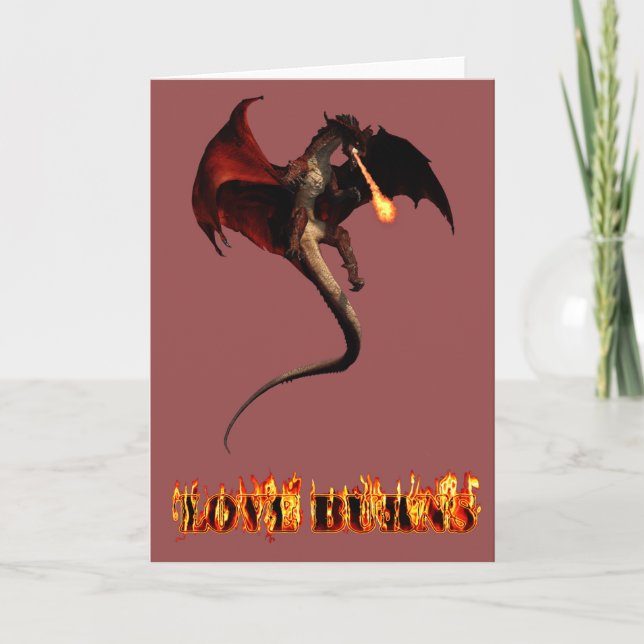 Happy Valentine's day Red Dragon Liebe Burns Karte (Vorderseite)