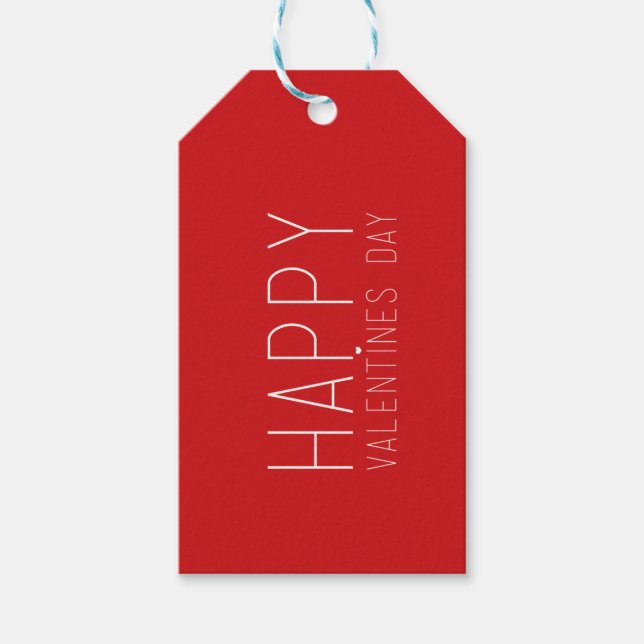 Happy Valentines Day Red Geschenkanhänger (Vorderseite)