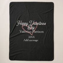 Happy Valentine's day red glitter heart black name
