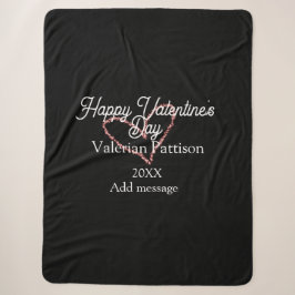 Happy Valentine's day red glitter heart black name Sherpadecke