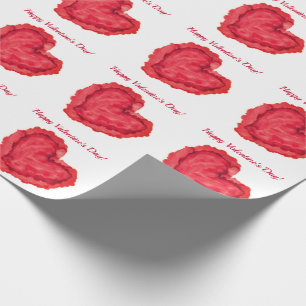 Happy Valentine's Day Red Heart Geschenkpapier