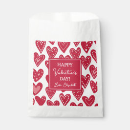Happy Valentines Day Red Heart Pattern Geschenktütchen