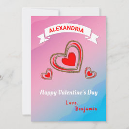 Happy Valentines Day Red Heart Pattern Personalize